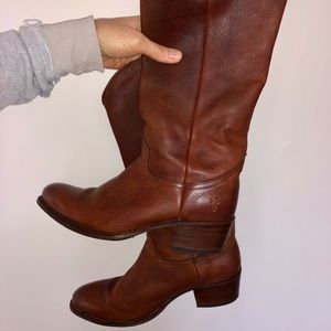 FRYE Cognac Leather Boots